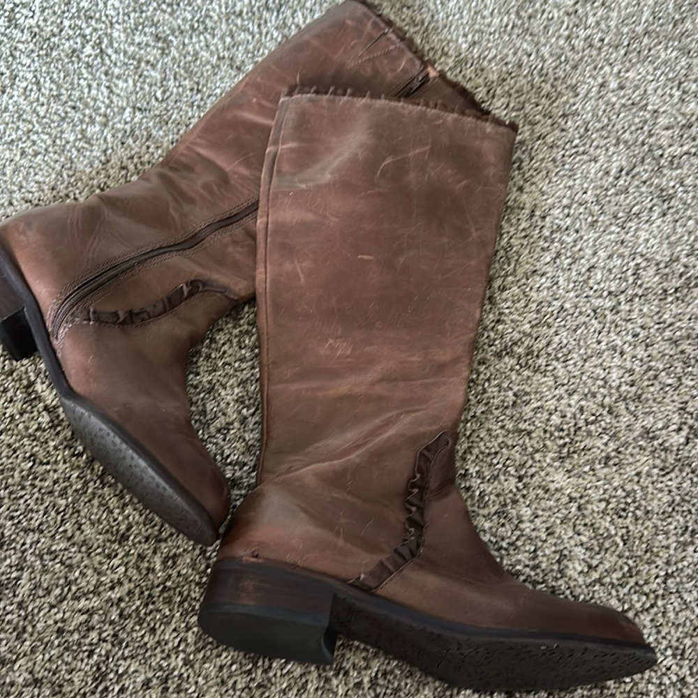 Anthro “Ruffled Riding Boots” by Miss Albright